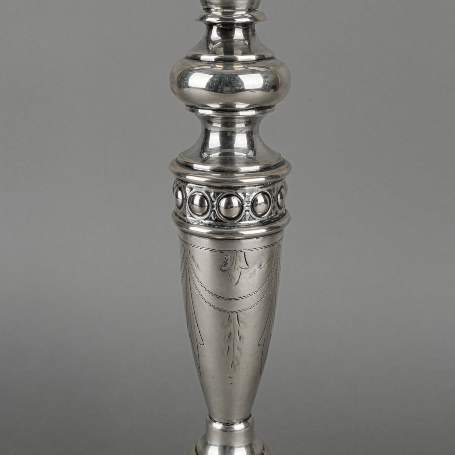 Austria-Hungary 800 Silver Candlesticks Set Of 2