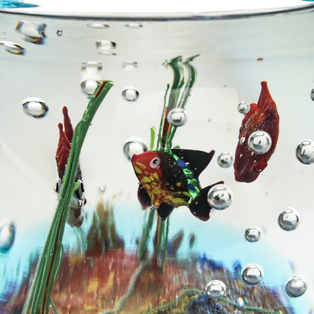 Murano Art Glass Aquarium Fish Bowl Sculpture
