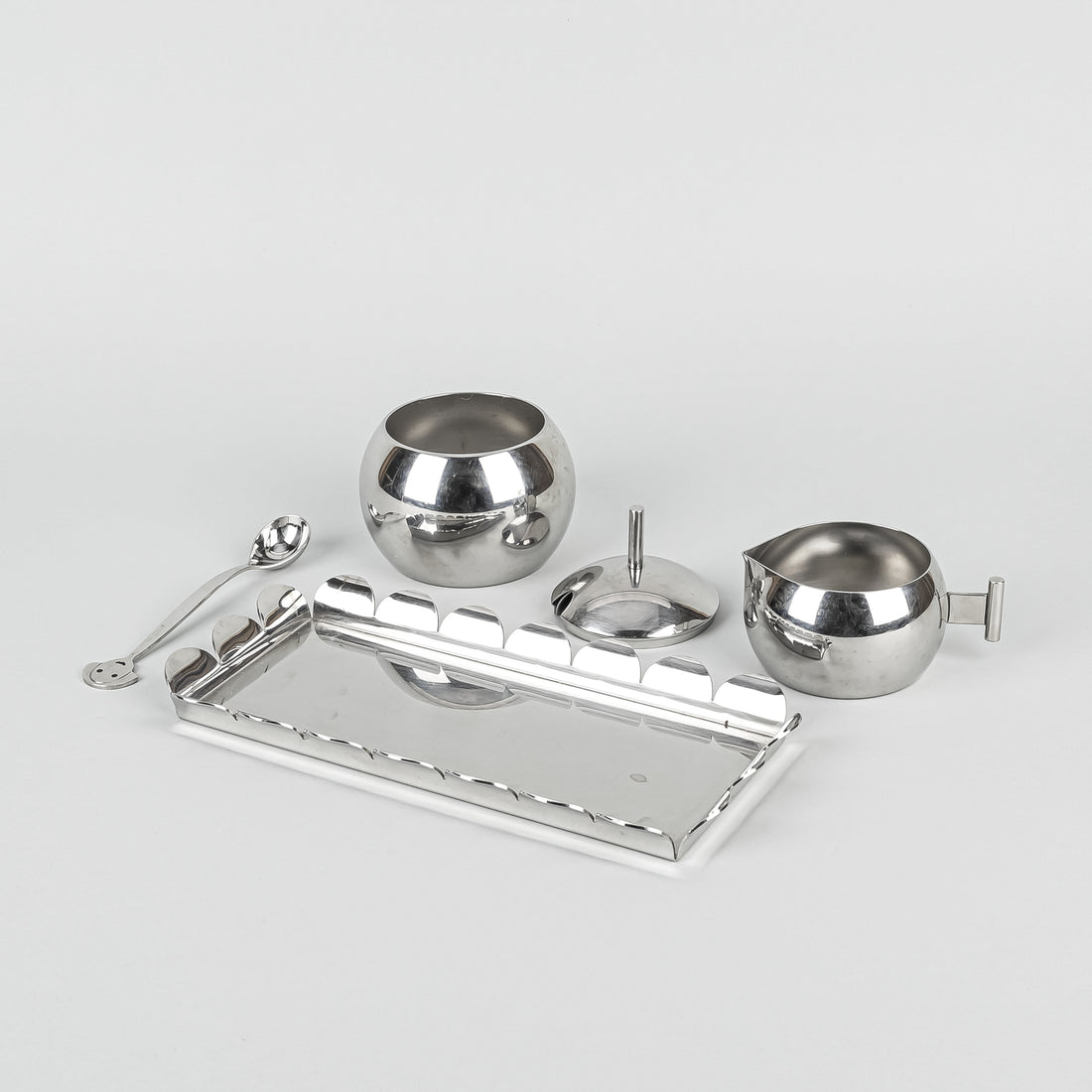 ALLESI Anna Stainless Steel Cream & Sugar Set 5pcs