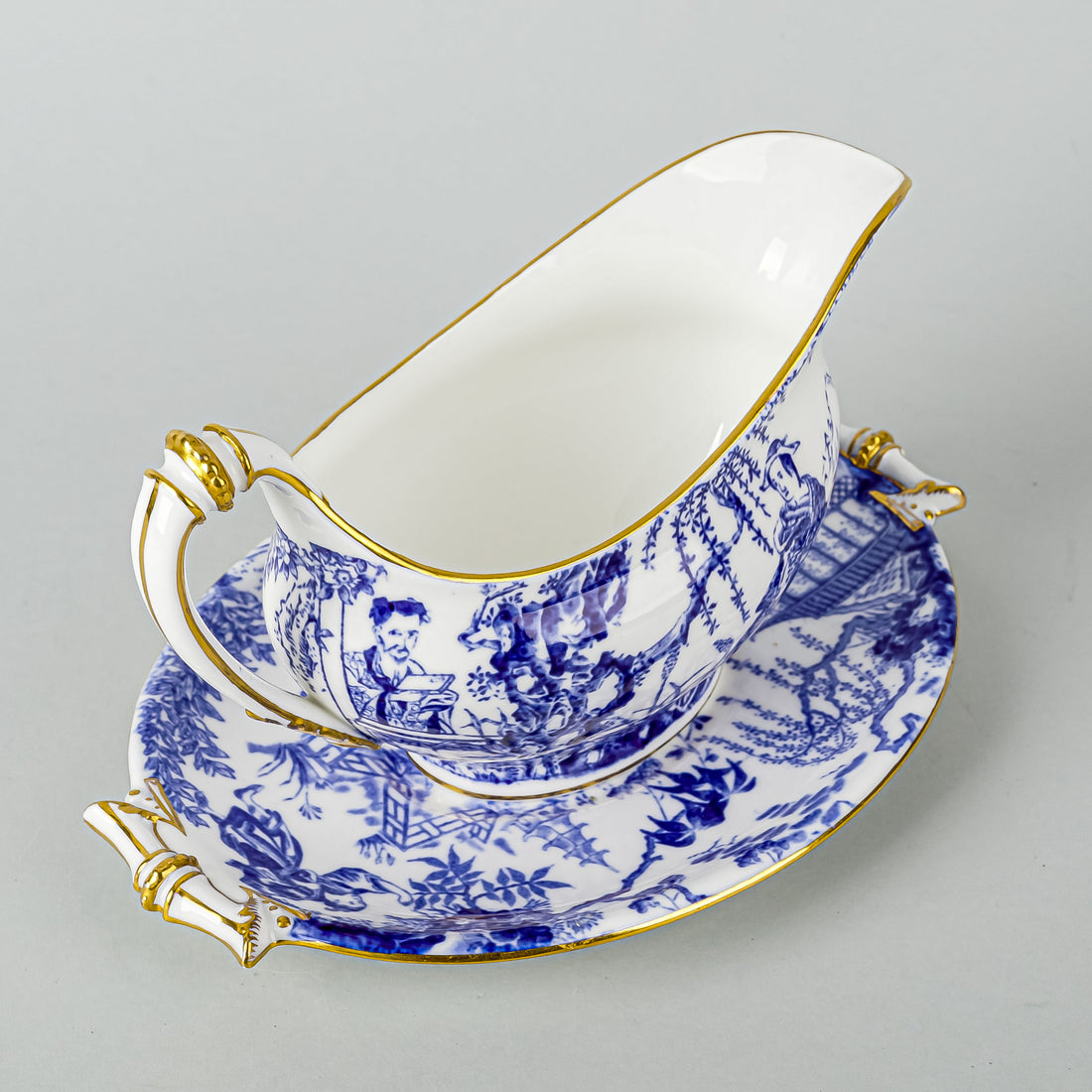 ROYAL CROWN DERBY Mikado Gravy Boat And Stand