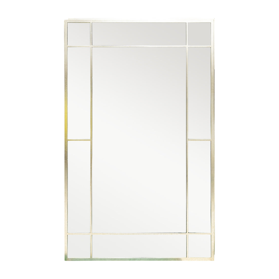 Glass Tile Style Silver Gilt Mirror