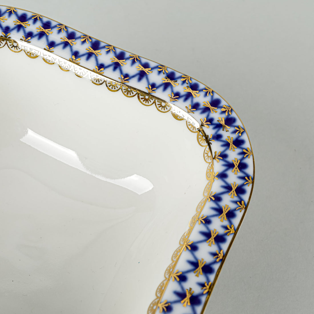 LOMONOSOV Cobalt Net Square Bowl