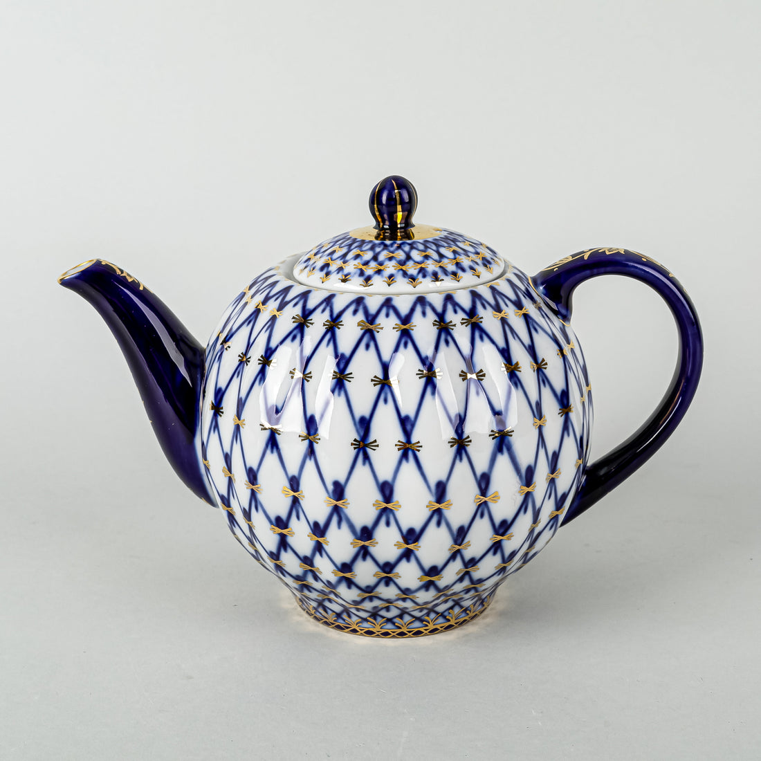 LOMONOSOV Cobalt Net Teapot With Lid