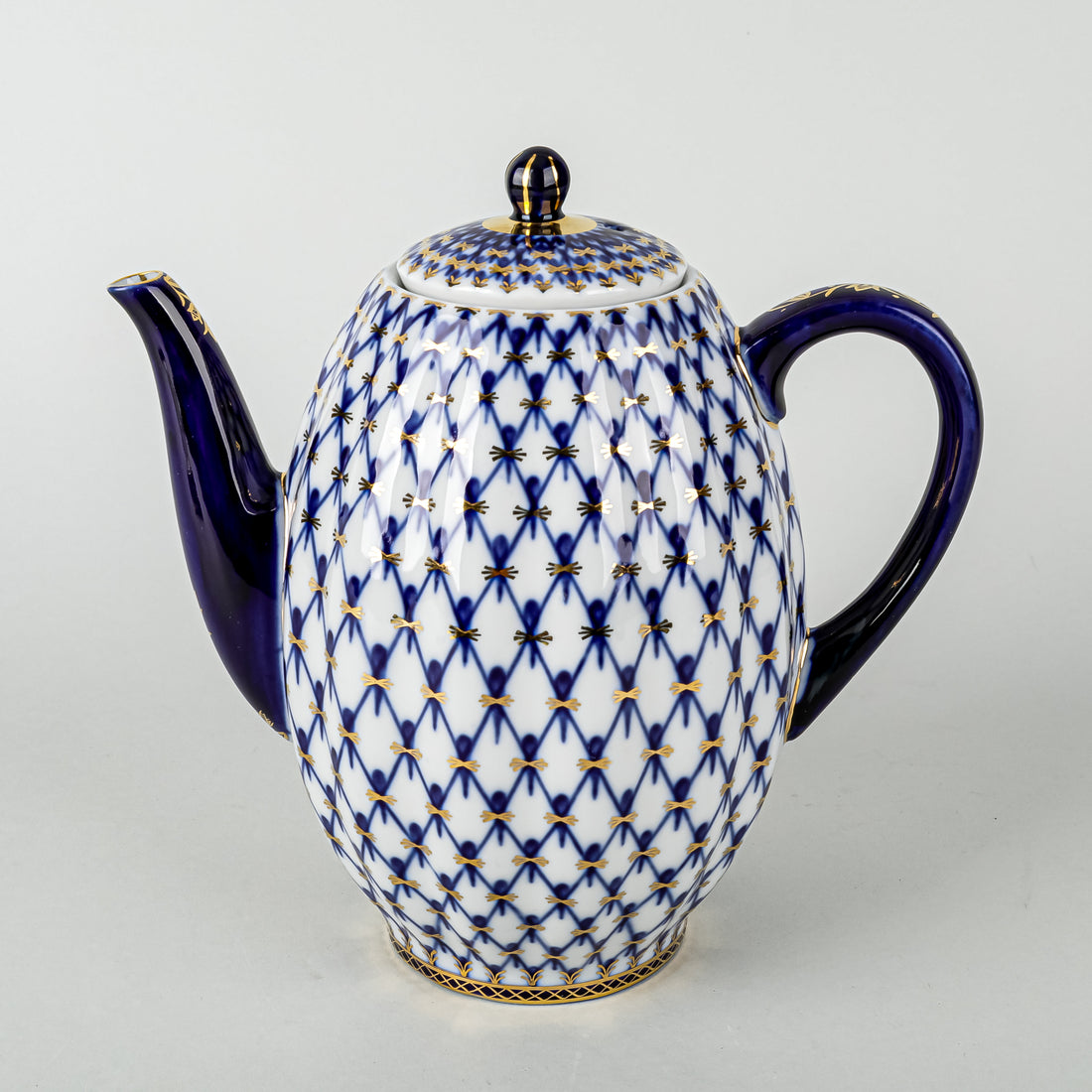 LOMONOSOV Cobalt Net Coffee Pot With Lid