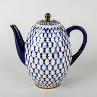 LOMONOSOV Cobalt Net Coffee Pot With Lid