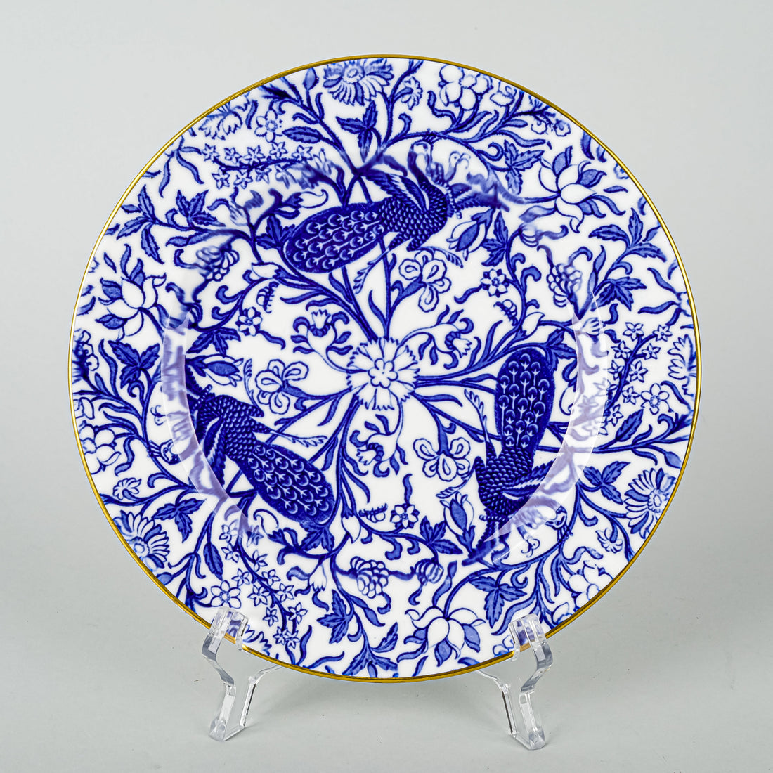 ROYAL CROWN DERBY Peacock Blue Dessert/Tea Plates Set of 6