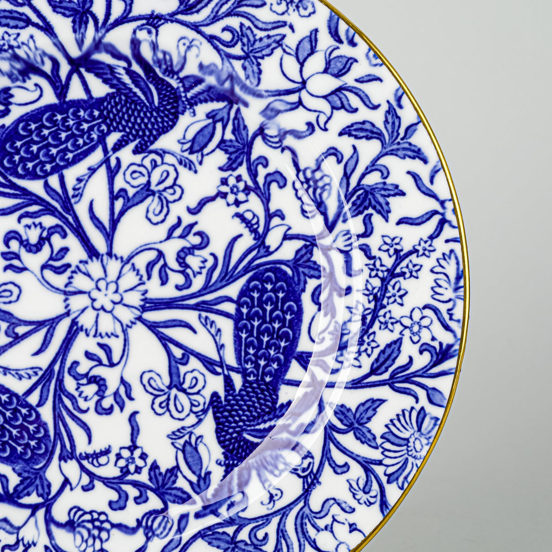 ROYAL CROWN DERBY Peacock Blue Dessert/Tea Plates Set of 6