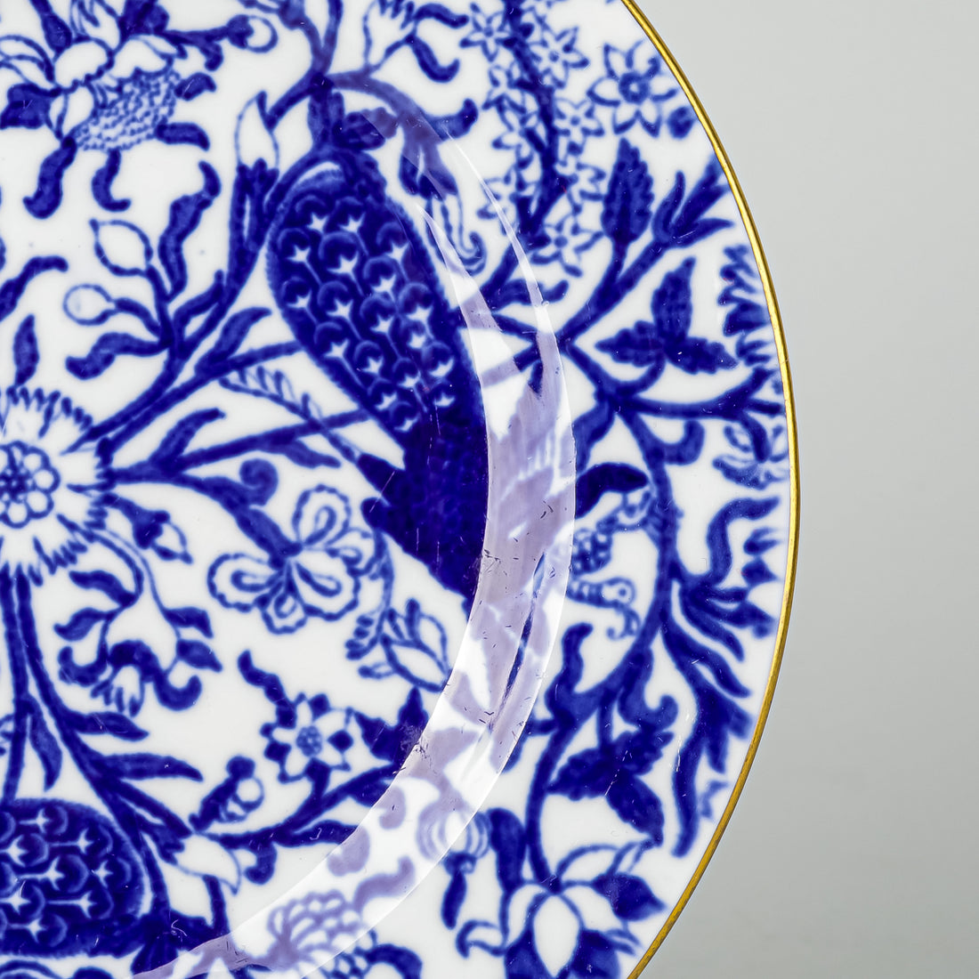 ROYAL CROWN DERBY Peacock Blue Bread & Butter Plates Set of 5