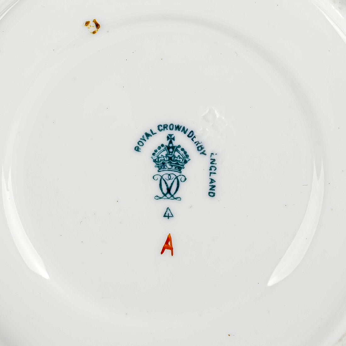 ROYAL CROWN DERBY Peacock Blue Cup & Saucer - Low Flat Cup