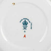 ROYAL CROWN DERBY Peacock Blue Cup & Saucer - Low Flat Cup