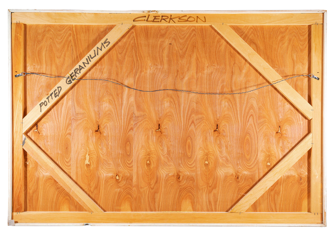 Clerkson "Potted Geraniums" Acrylic On Board