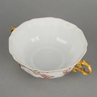 DRESDEN Meissen Hand Painted Panel China Floral Covered Bowl