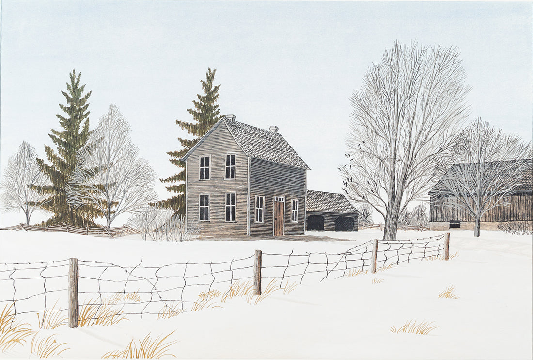 Attributed to Michael French (Canadian 1951) "Lindsay Farm House"