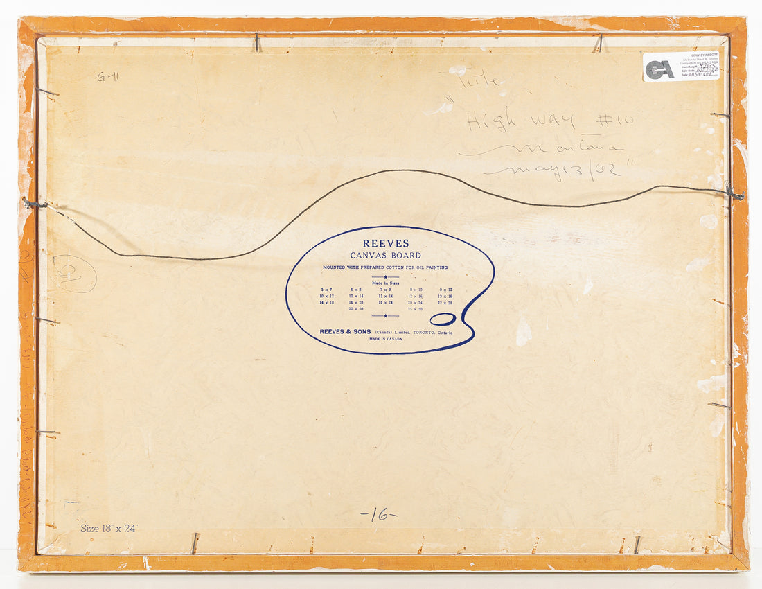 Gordon McKinley Webber (Canadian 1909-1965) "Highway 10, Montana, May 13/62"