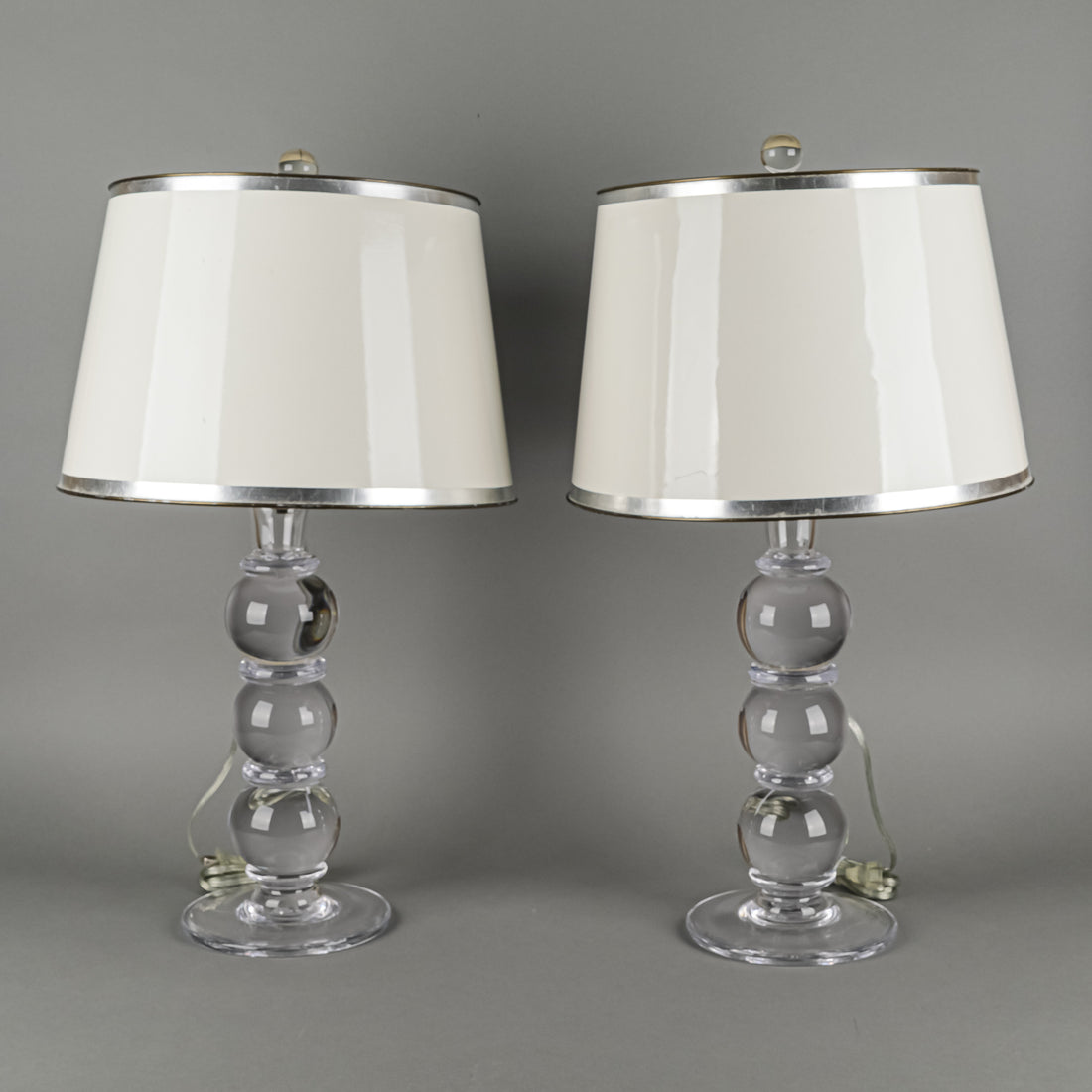 SIMON PEARCE Hartland Blown Glass Lamps w/Shades Set of 2