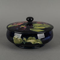 MOORCROFT Clematis Blue Ground Covered Bowl