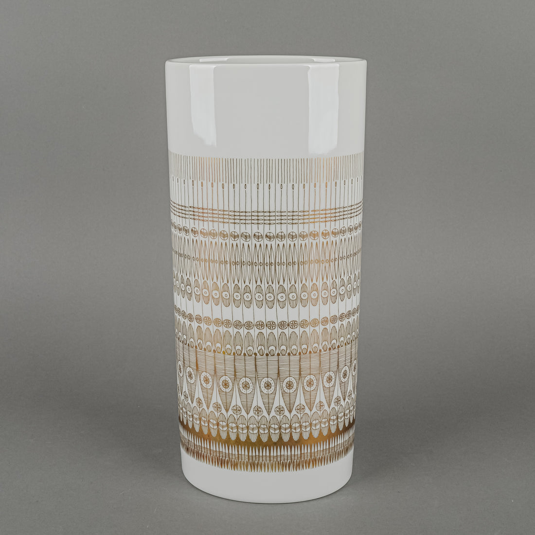 ROSENTHAL Hans T Baumann Gold On White Oval Vase 3085/28