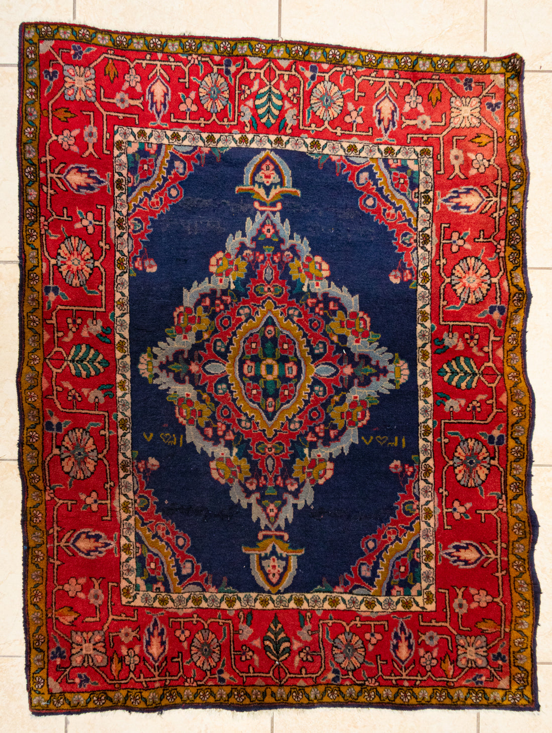 Hand Knotted Wool Hamadan Persian Rug          44"x60"