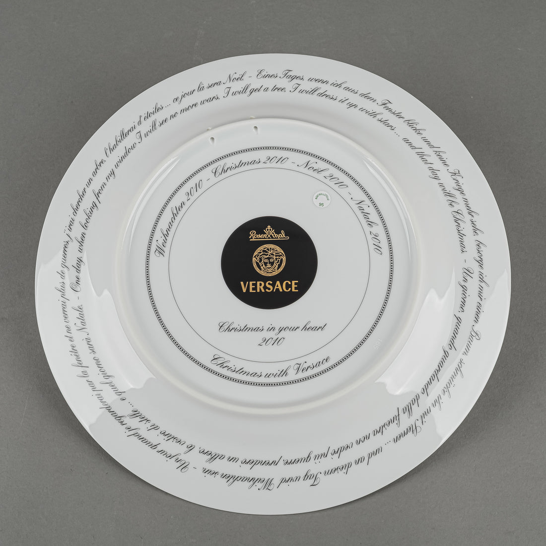 ROSENTHAL VERSACE Christmas In Your Heart 2010 Charger