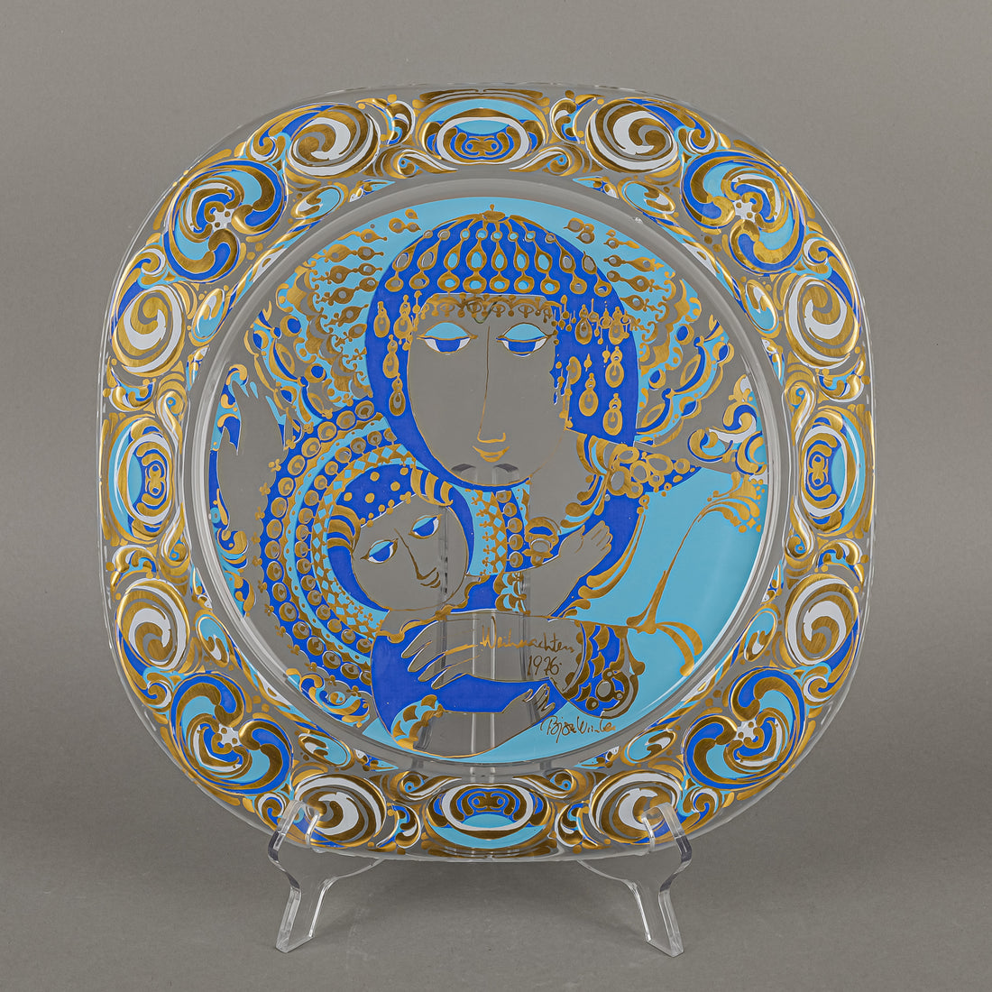 ROSENTHAL Bjorn Wiinblad Glass Christmas 1976 Wall Plate