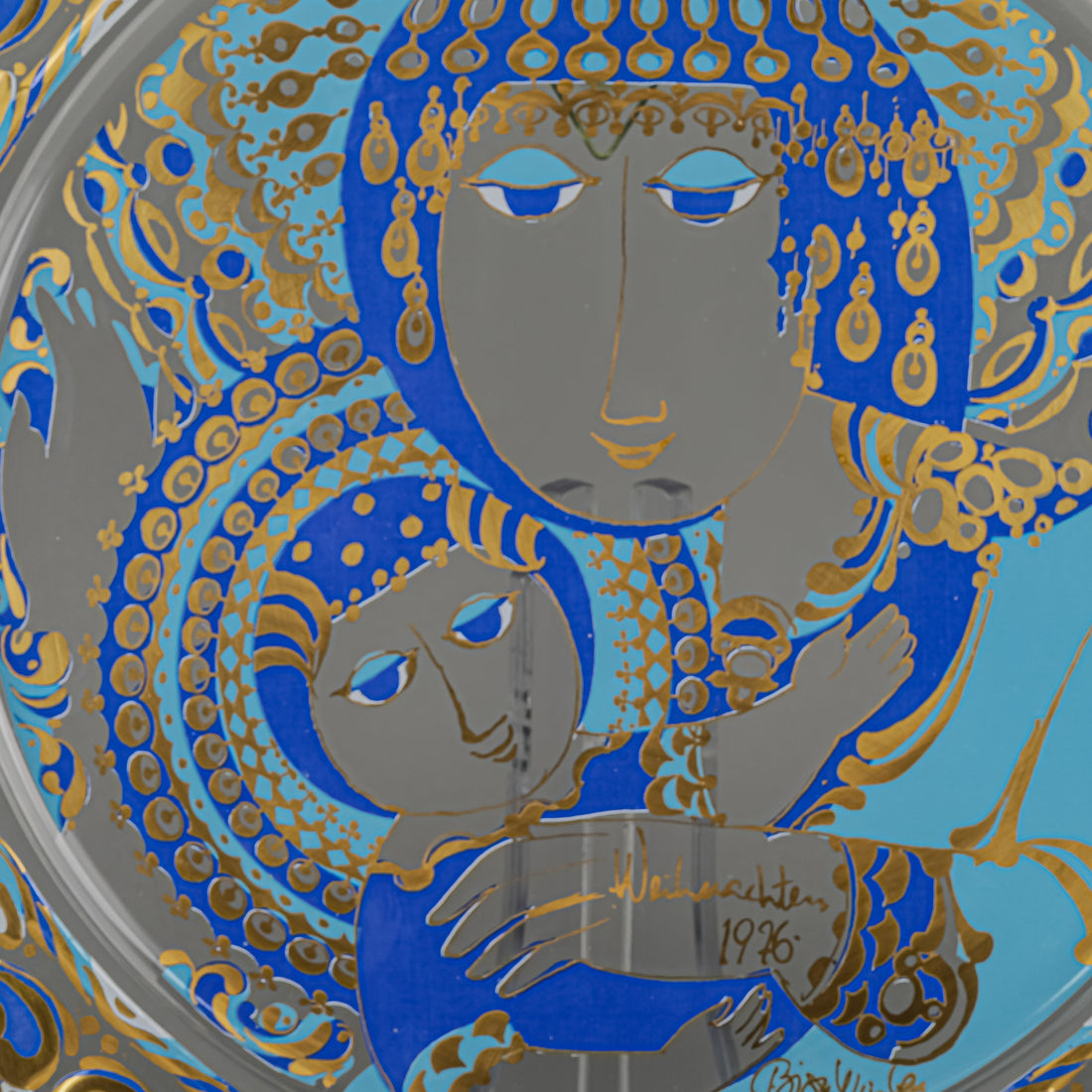 ROSENTHAL Bjorn Wiinblad Glass Christmas 1976 Wall Plate