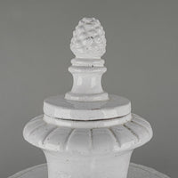 Neoclassical Style White Glaze Terracotta Lidded Urn