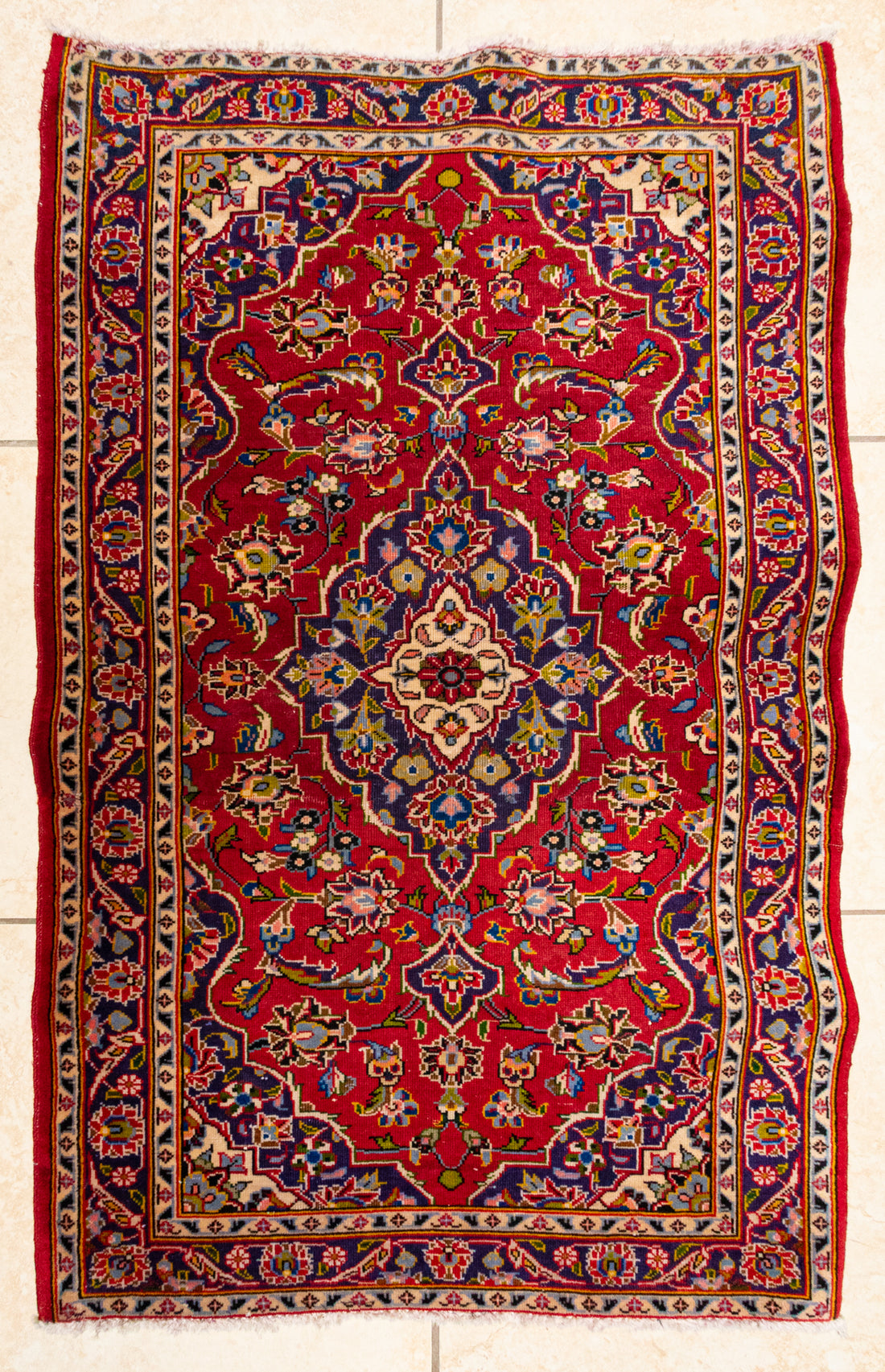 Hand Knotted Wool Kashan Persian Runner