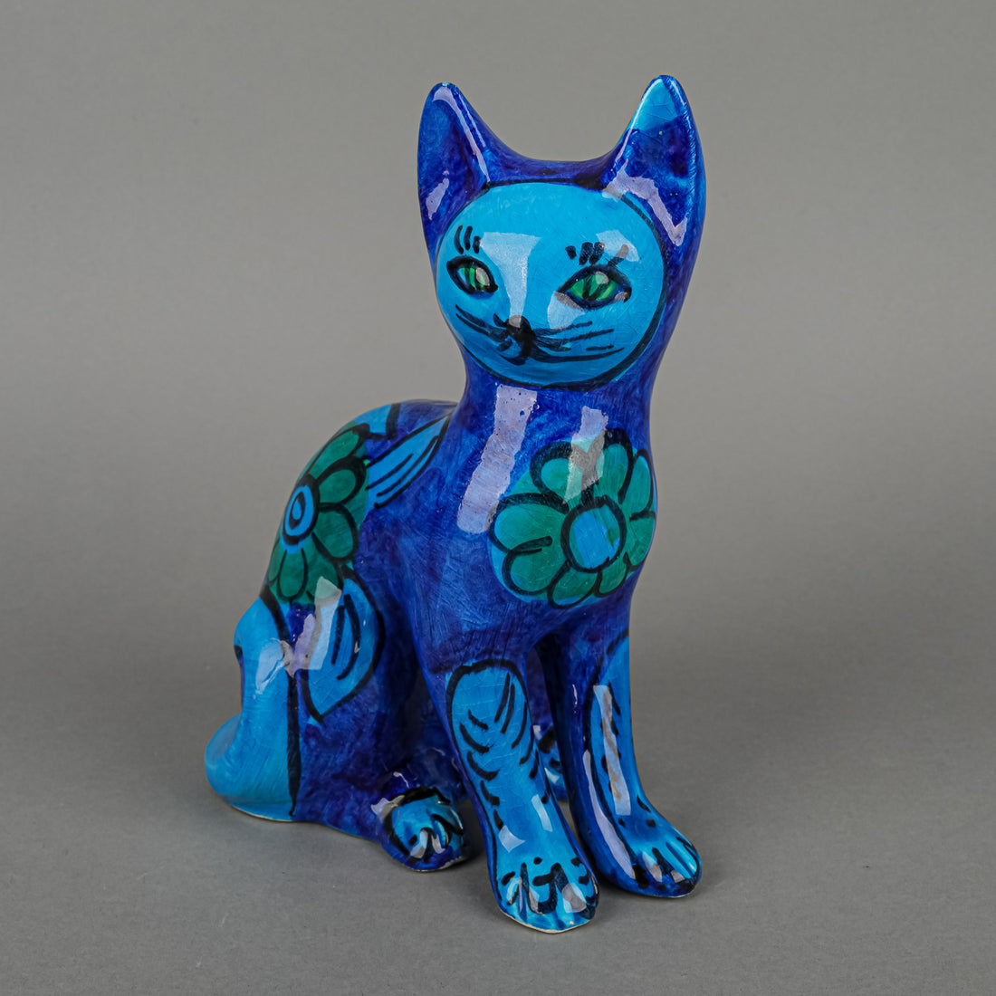 MARIO BELLINI Blue Cat Ceramic Sculpt 388