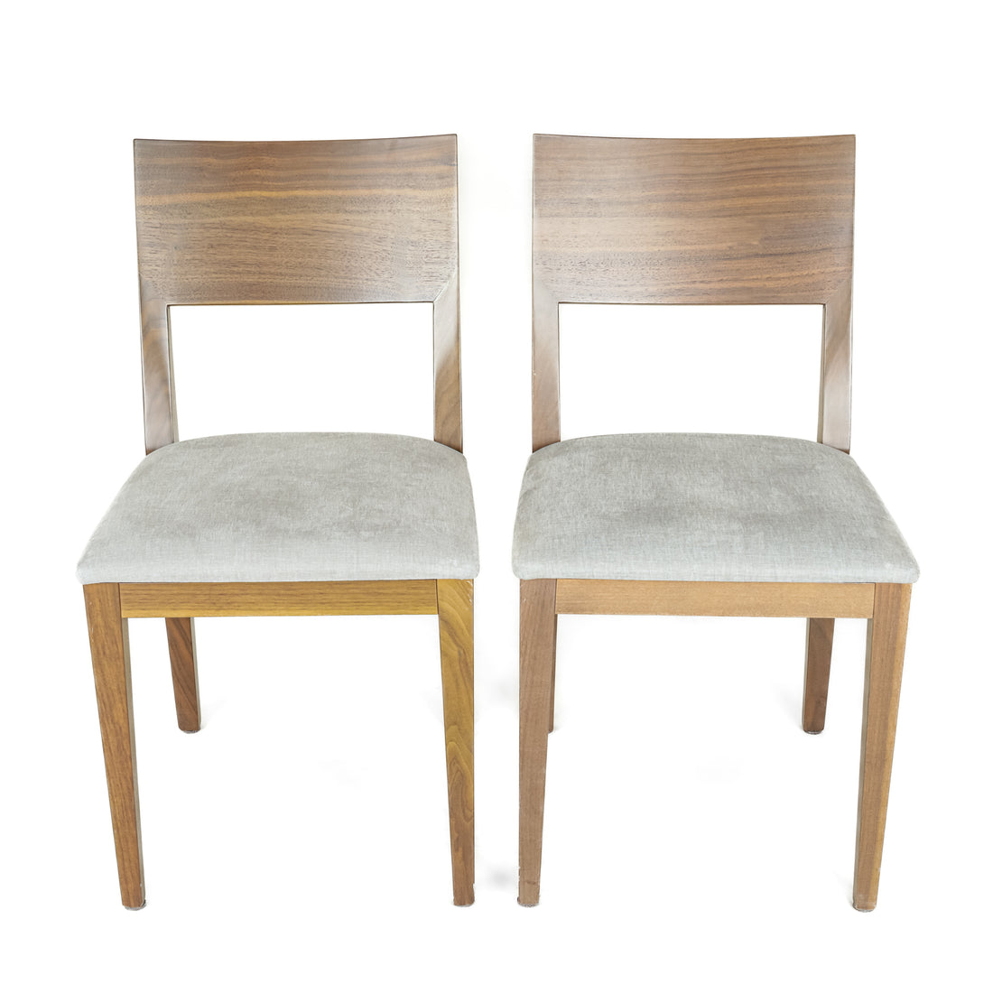 CRATE & BARREL Thalia Walnut Chairs Set of 2