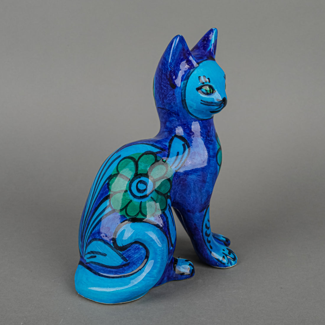 MARIO BELLINI Blue Cat Ceramic Sculpt 388