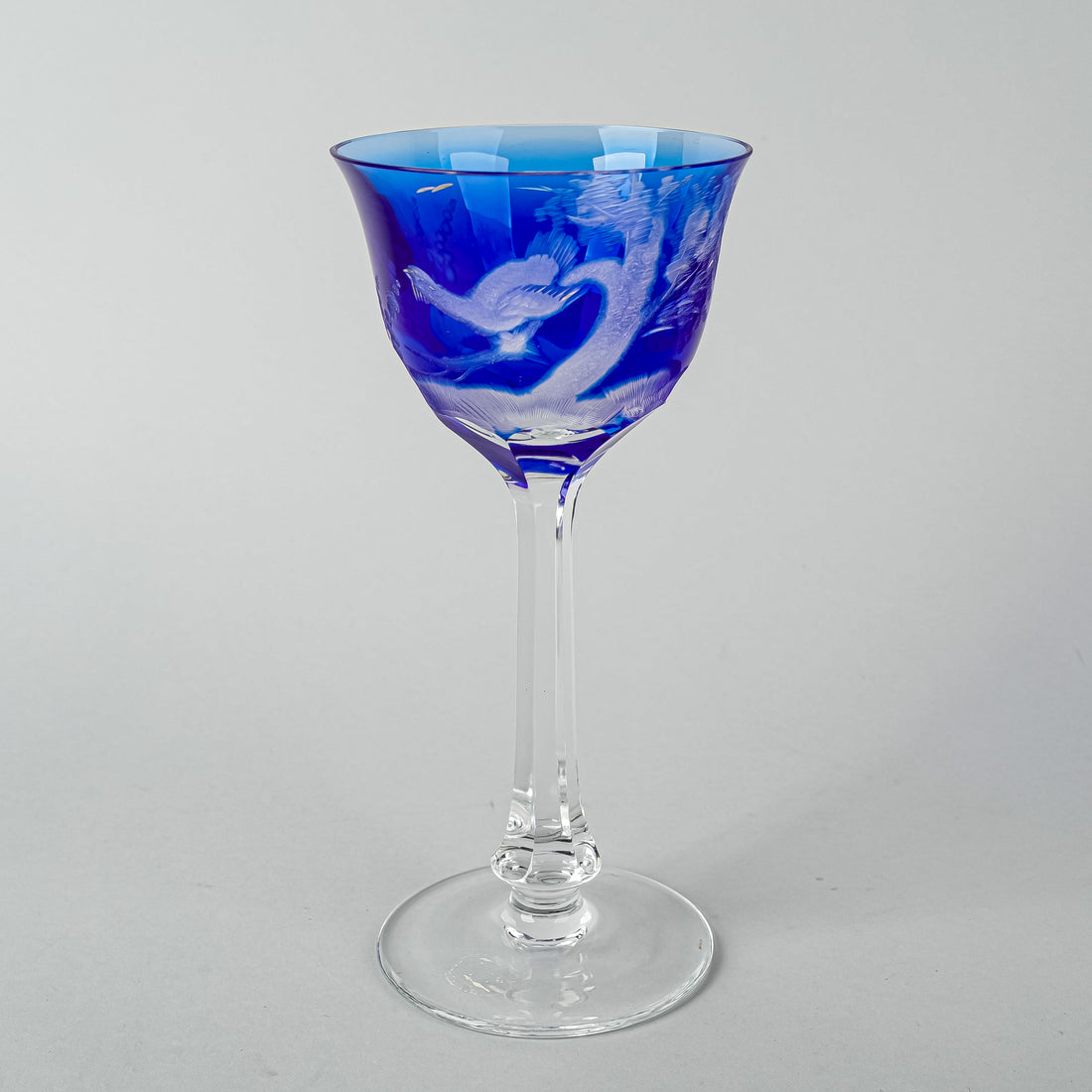 MOSER Whisky Birds Of The Wild Wine Glass - Cobalt