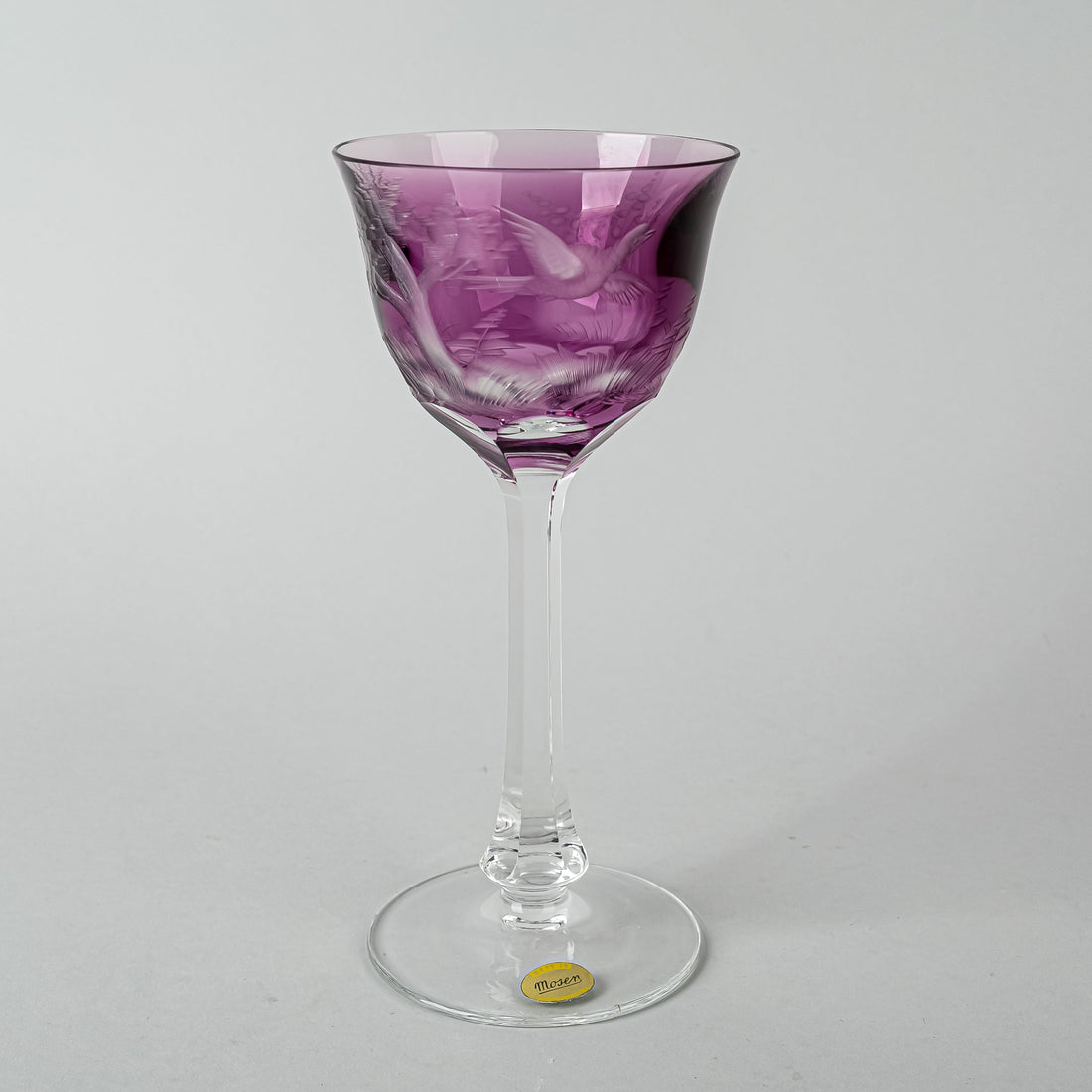 MOSER Whisky Birds Of The Wild Wine Glass - Cranberry