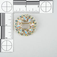 SHERMAN Gold Tone AB Wreath Brooch