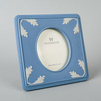 WEDGWOOD White On Blue Jasperware 4x4 Photo Frame