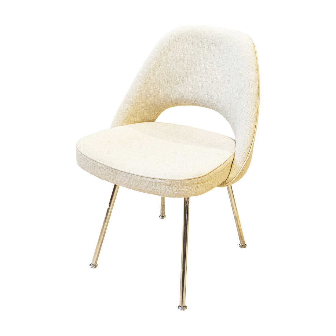 Saarinen Style Dining Chairs Beige Upholstery Set of 4