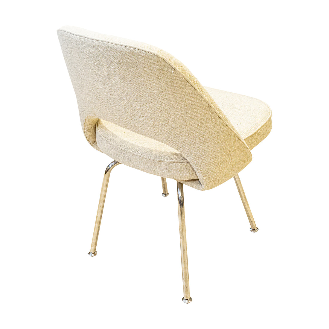 Saarinen Style Dining Chairs Beige Upholstery Set of 4