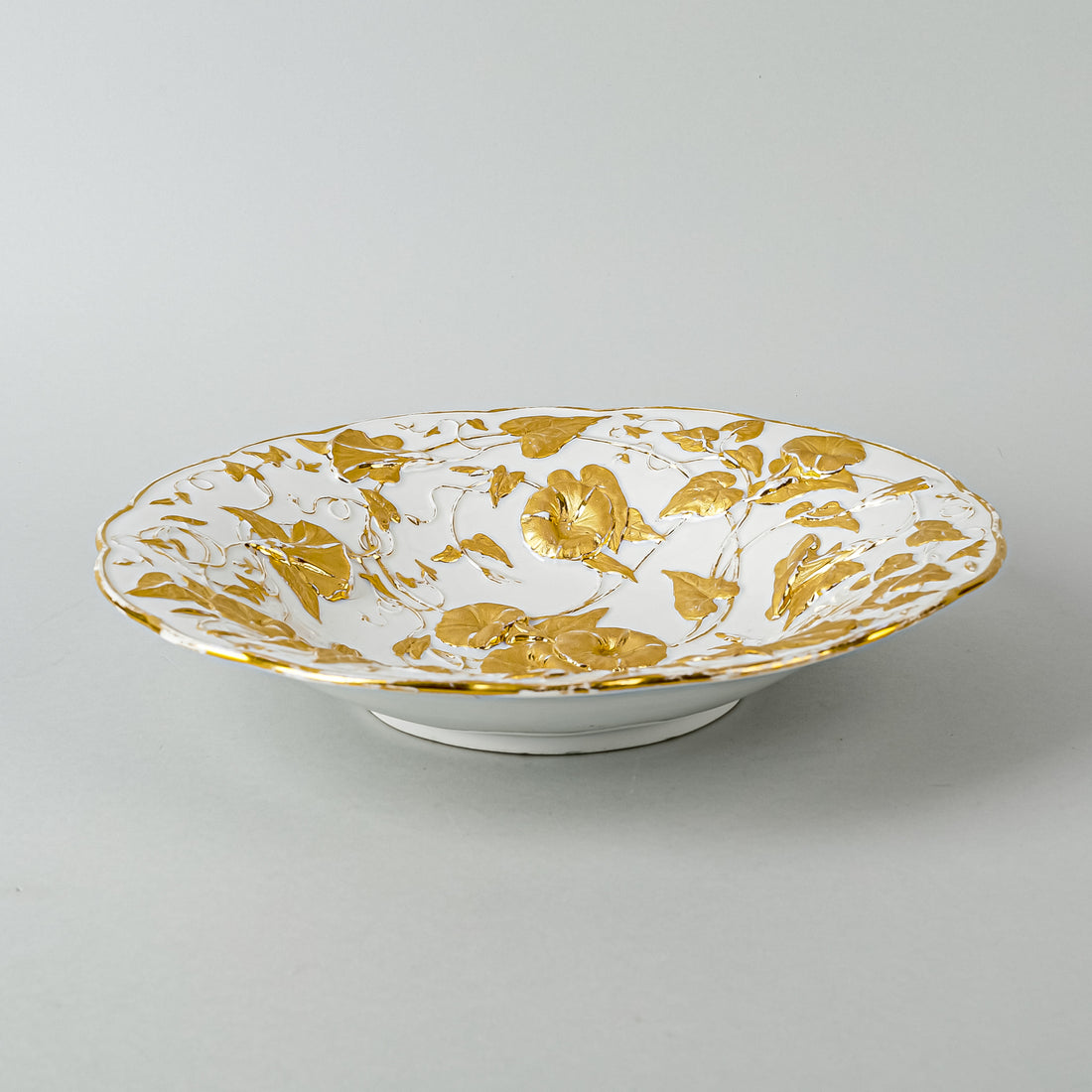 MEISSEN Gilt Embossed Morning Glory Bowl