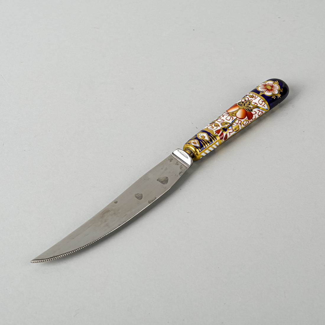 ROYAL CROWN DERBY Traditional Imari 2451 Ceramic Handle Stainless Steel Knives Set Of 5
