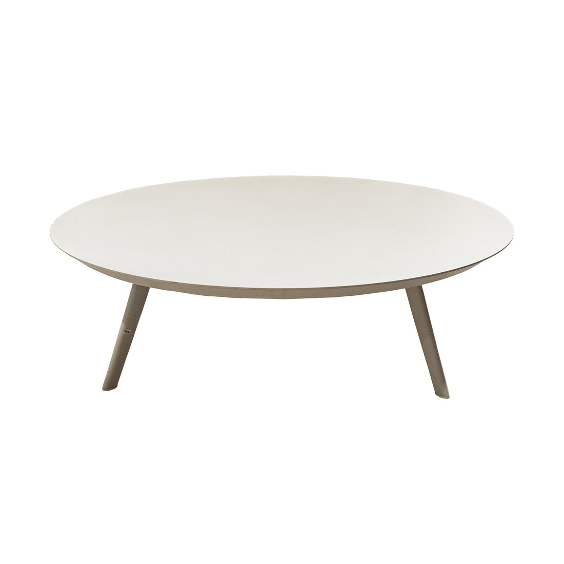 White-Painted Aluminum And Composite Patio Table