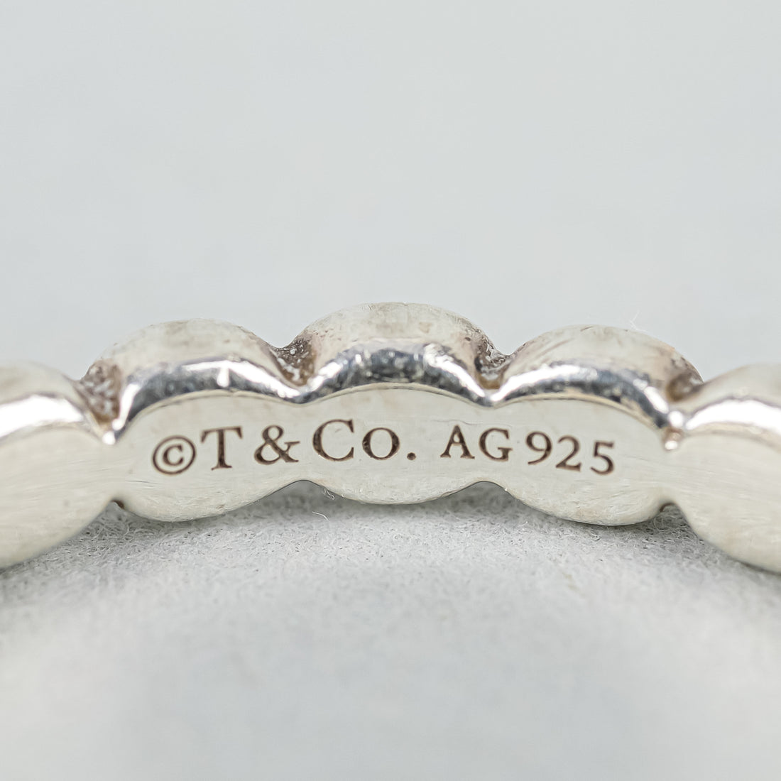 TIFFANY & CO Sterling Silver "Ziegfeld" Bead Band Ring