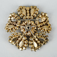 SHERMAN Gold-Tone Flower Yellow/Orange Brooch