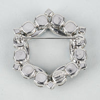 SHERMAN Silver-Tone AB Blue/Green Wreath Brooch
