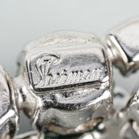 SHERMAN Silver-Tone AB Blue/Green Wreath Brooch
