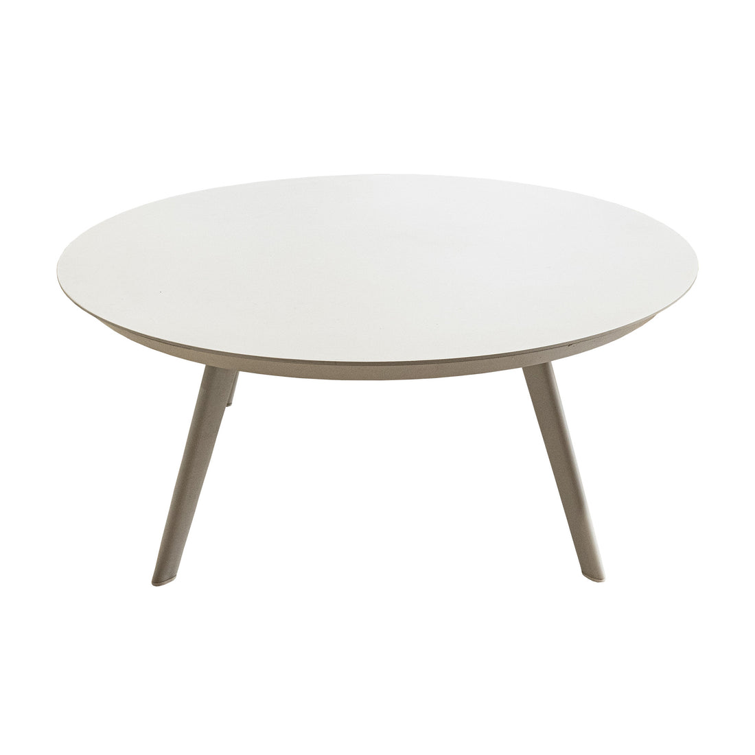 White Painted Aluminum And Composite Patio Table