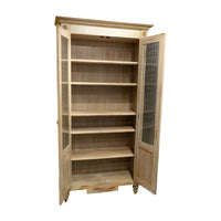 Milk-Painted French Provincial Vitrine With Wire Doors
