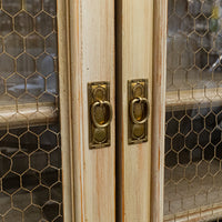 Milk-Painted French Provincial Vitrine With Wire Doors
