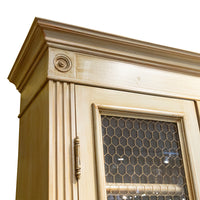 Milk-Painted French Provincial Vitrine With Wire Doors