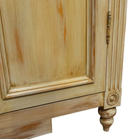 Milk-Painted French Provincial Vitrine With Wire Doors