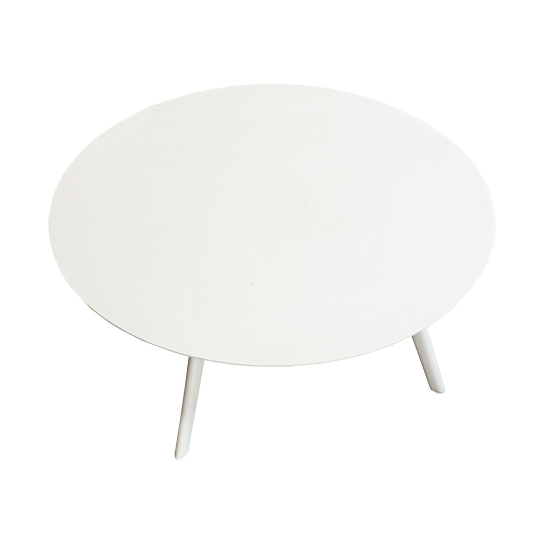 White Painted Aluminum And Composite Patio Table