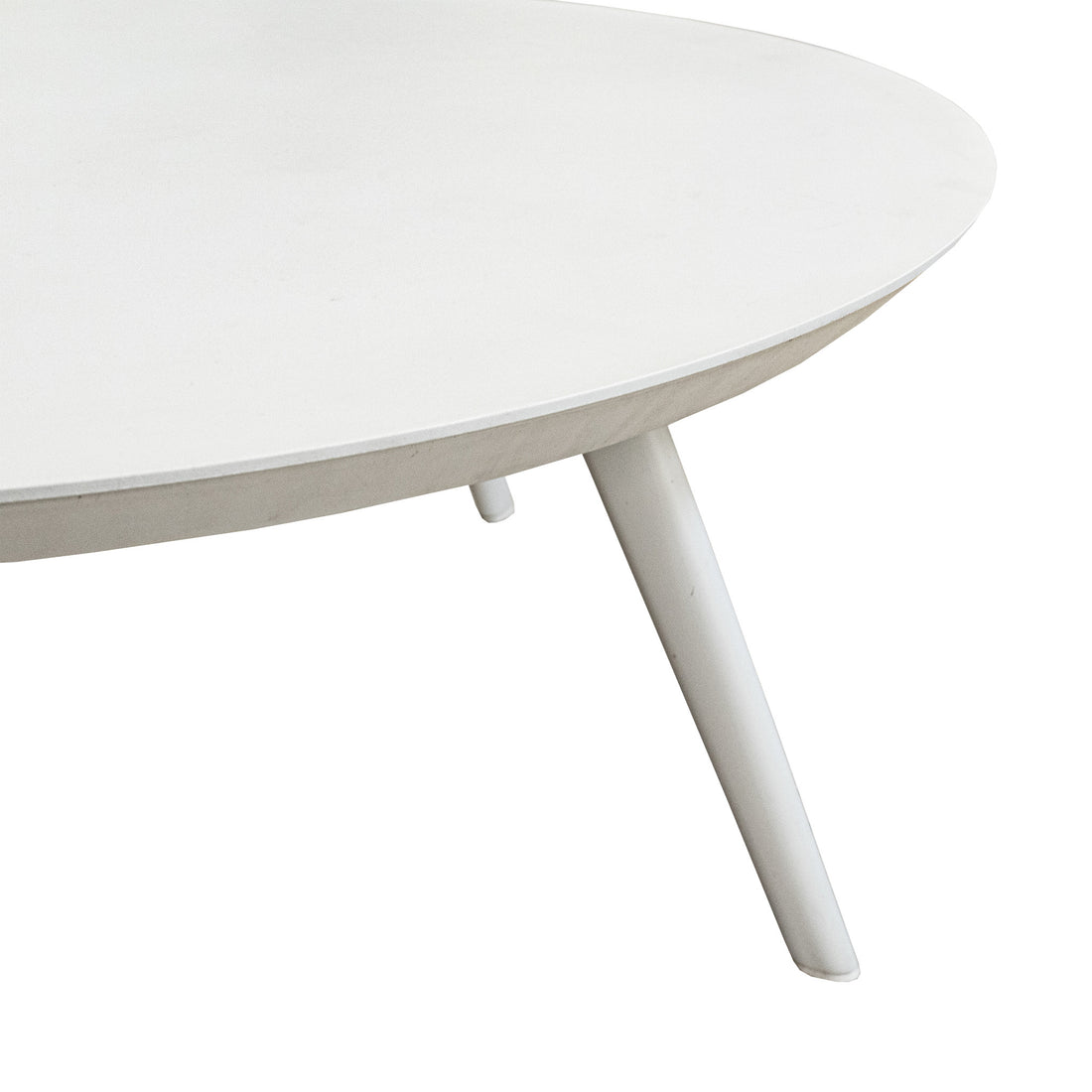 White Painted Aluminum And Composite Patio Table
